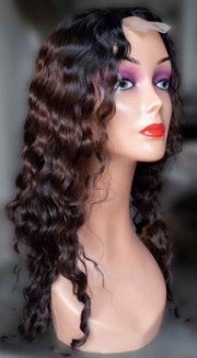 Perruque boucle closure frontale 20 pouces
